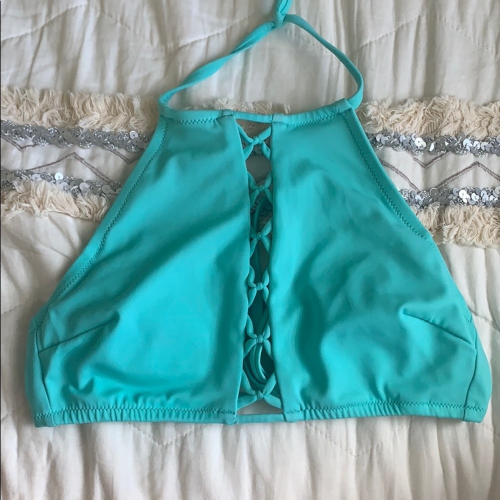 High neck crop Pink Victoria secret bikini top